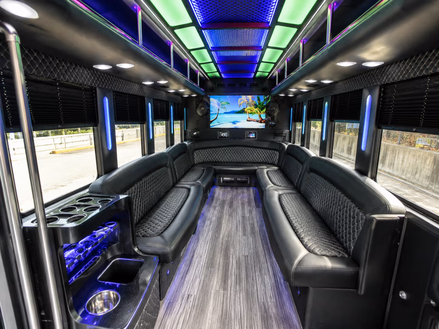el paso 18 passenger party bus inside