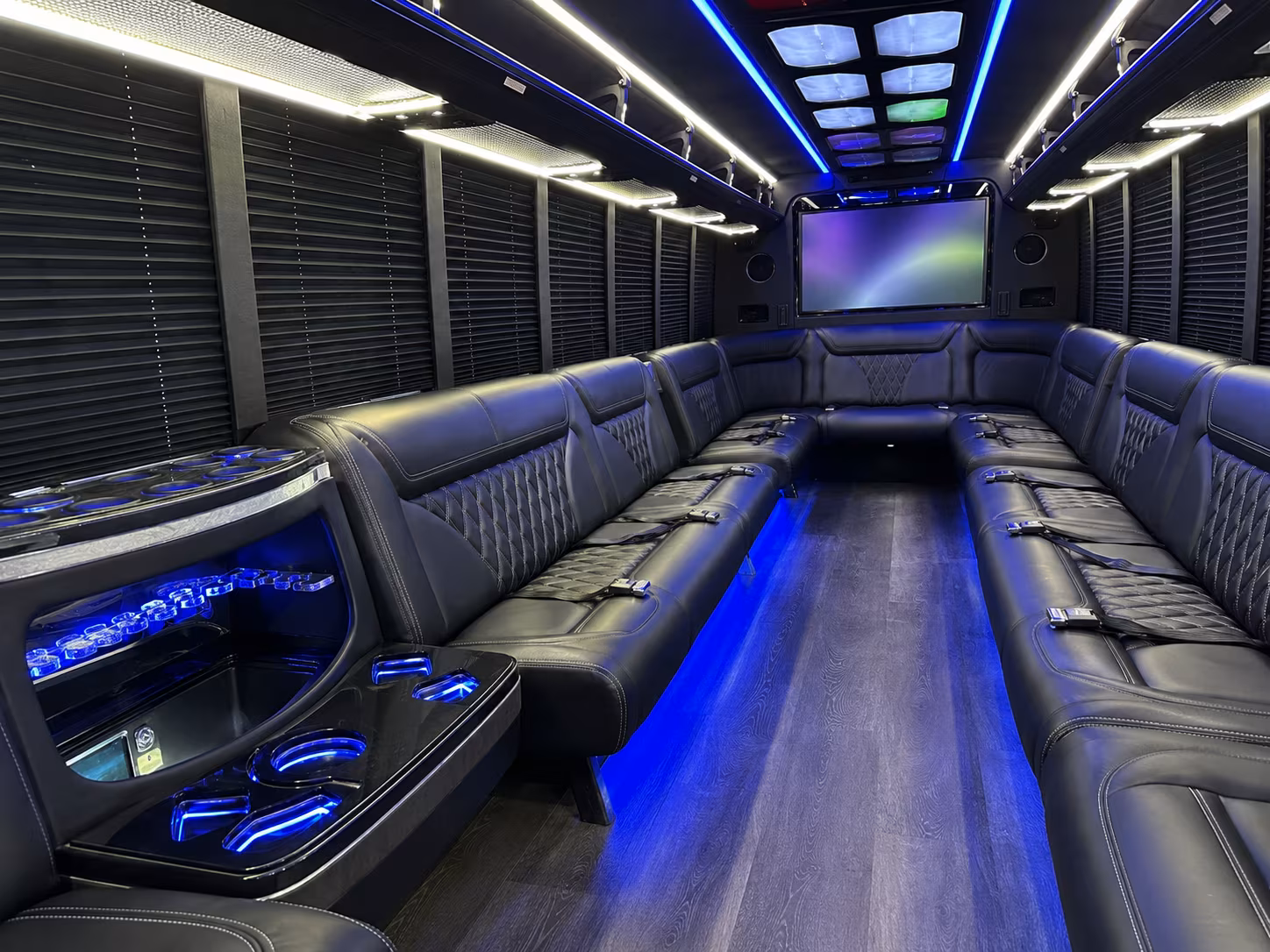 el paso 20 passenger party bus inside