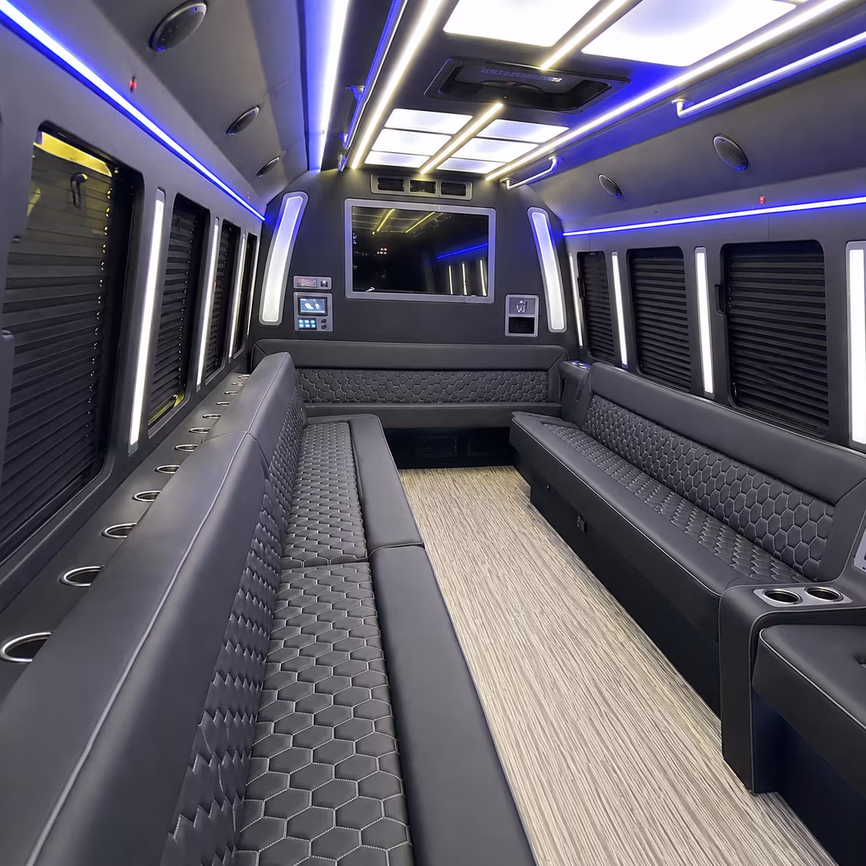 el paso 40 passenger party bus inside