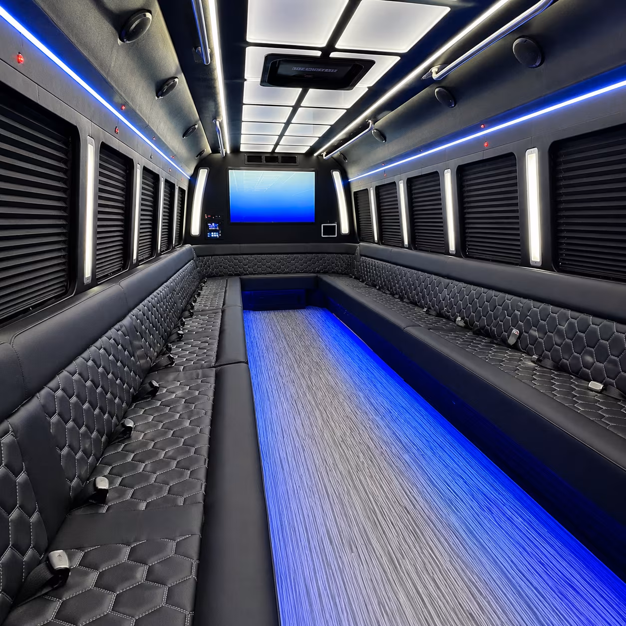 el paso 50 passenger party bus inside